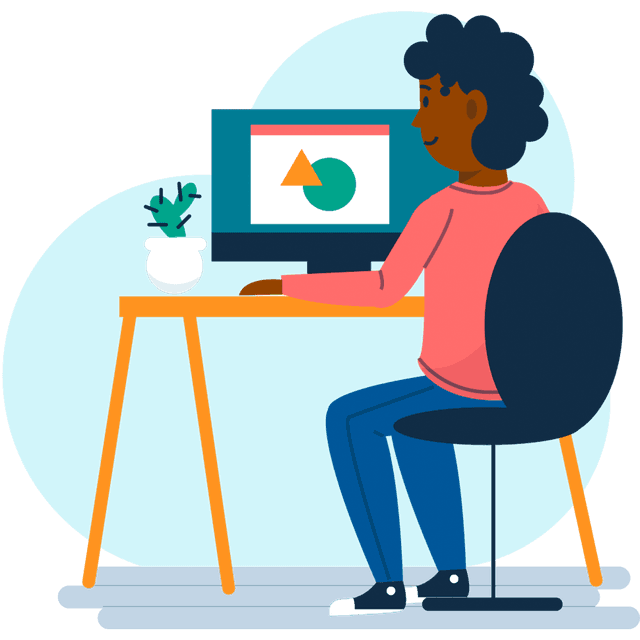 Boy typing on computer