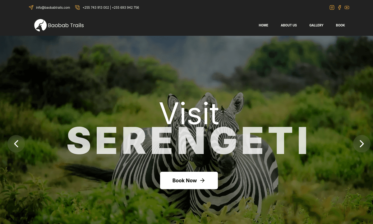 Homepage preview of Baobab Trails