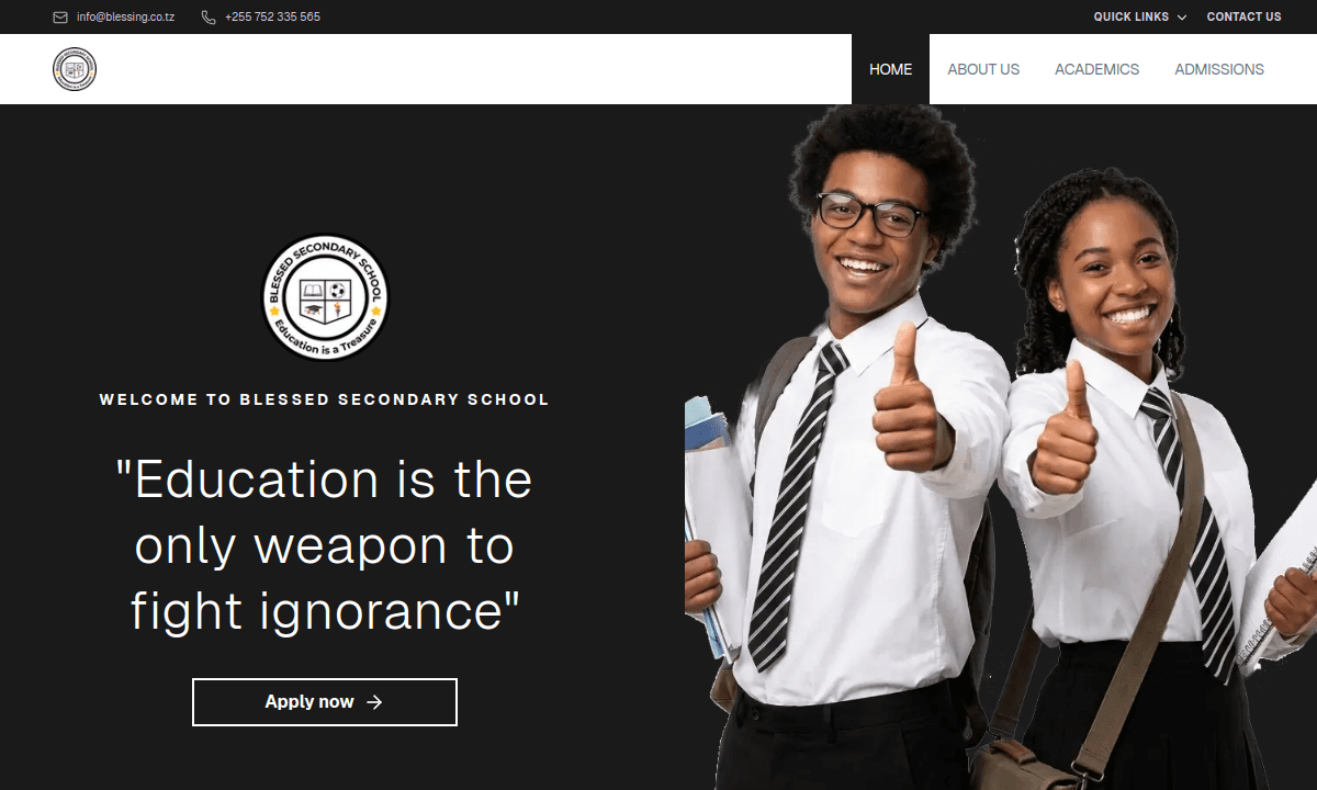 Homepage preview of Blessed Secondary School