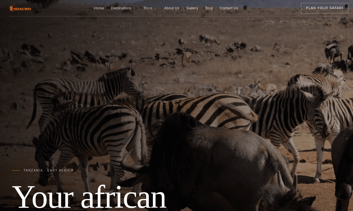 Homepage preview of Ndauwo Safaris